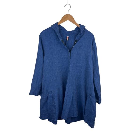 South Street Linen Popover Tunic Oversized - Picture 1 of 6